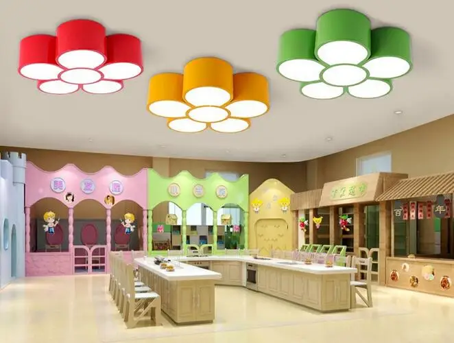 Children lamp Faslin children Ceiling Lights flower LED light girl Princess bedroom lamp cartoon children Ceiling lamp ET84