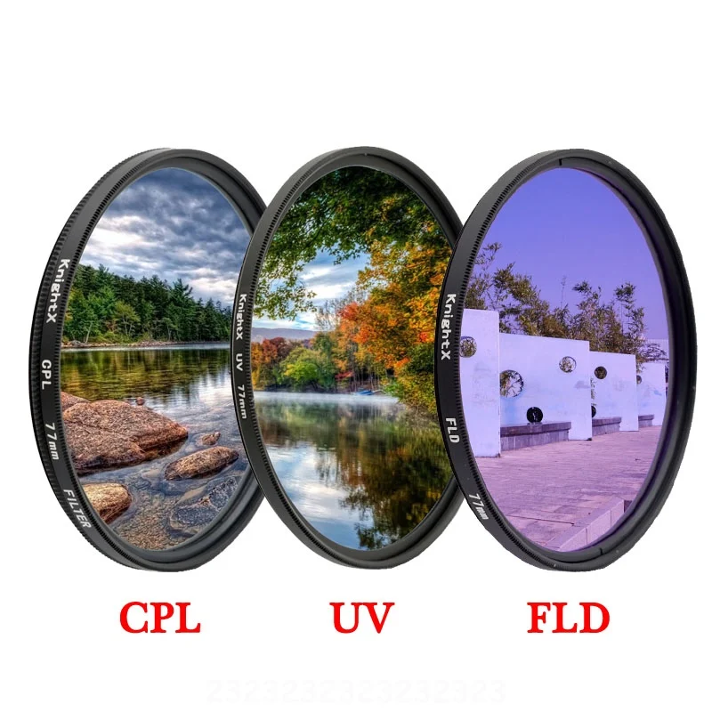 KnightX FLD UV CPL  Camera Lens Filter For canon eos sony nikon d3300 d70 photography photo kit 1200d light 49 52 55 58 67 77 MM