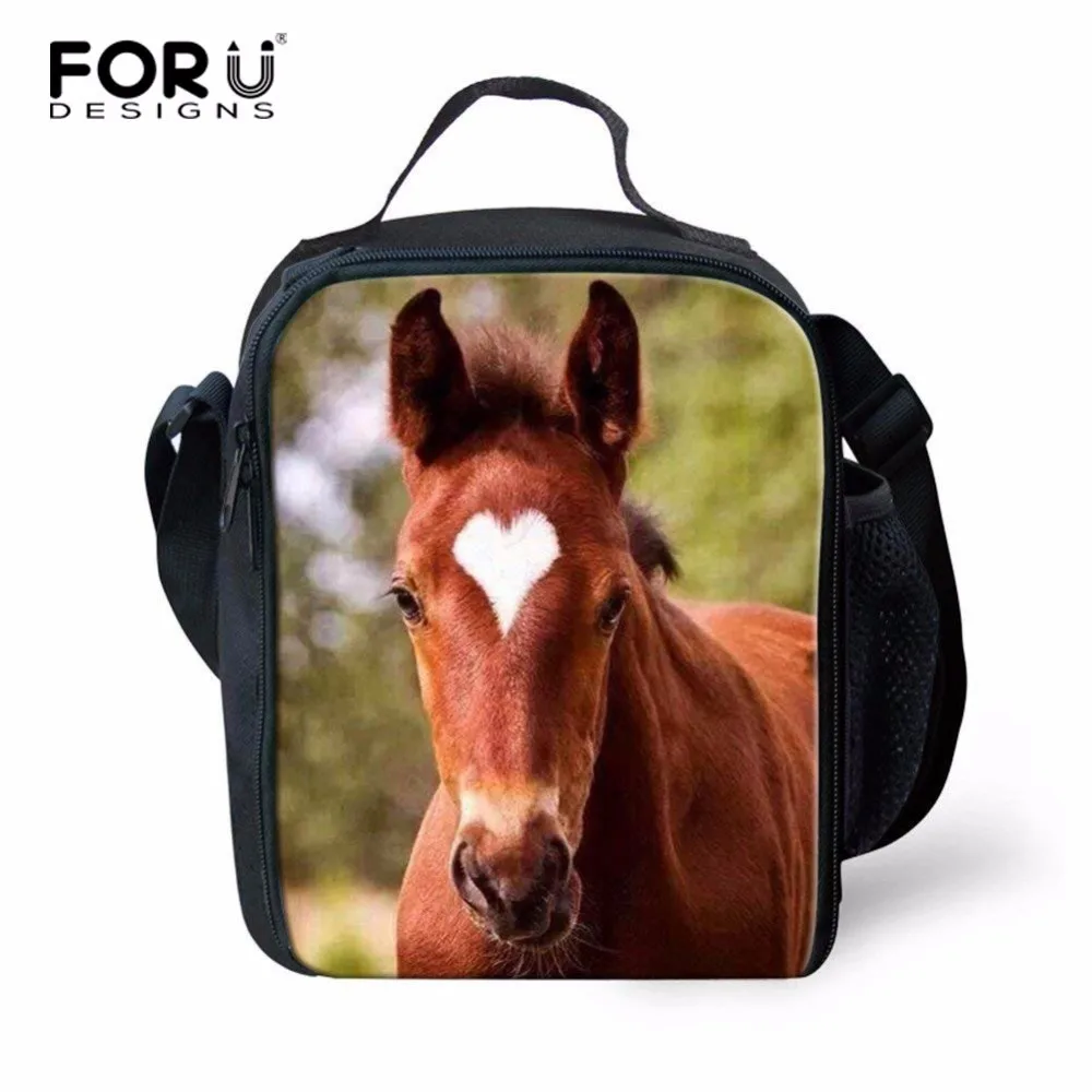 

FORUDESIGNS Horse Food Fresh Keep Lunch Cooler Bag Thermal Picnic Travel Storage Box Thermal Insulated Fashion Kid Lunch Bags