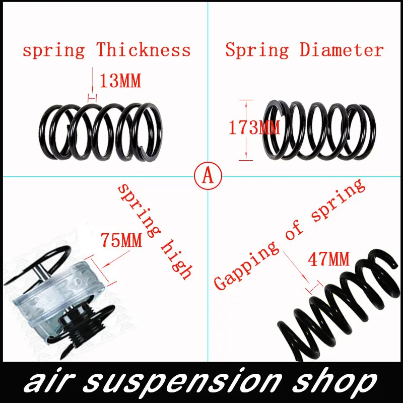 2x 75mm A Type Air Shock Absorber Strut Damper Spring Bumper Power Auto-buffers Springs Bumper Universal Cushion Accessory