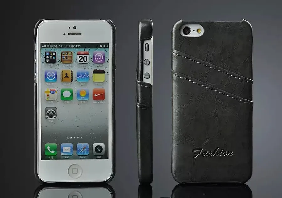 Case for iPhone 15 16 12 Mini 13 Pro Max 14 16E Oil-wax Genuine Leather with Card Slots Back Cover High Quality Original