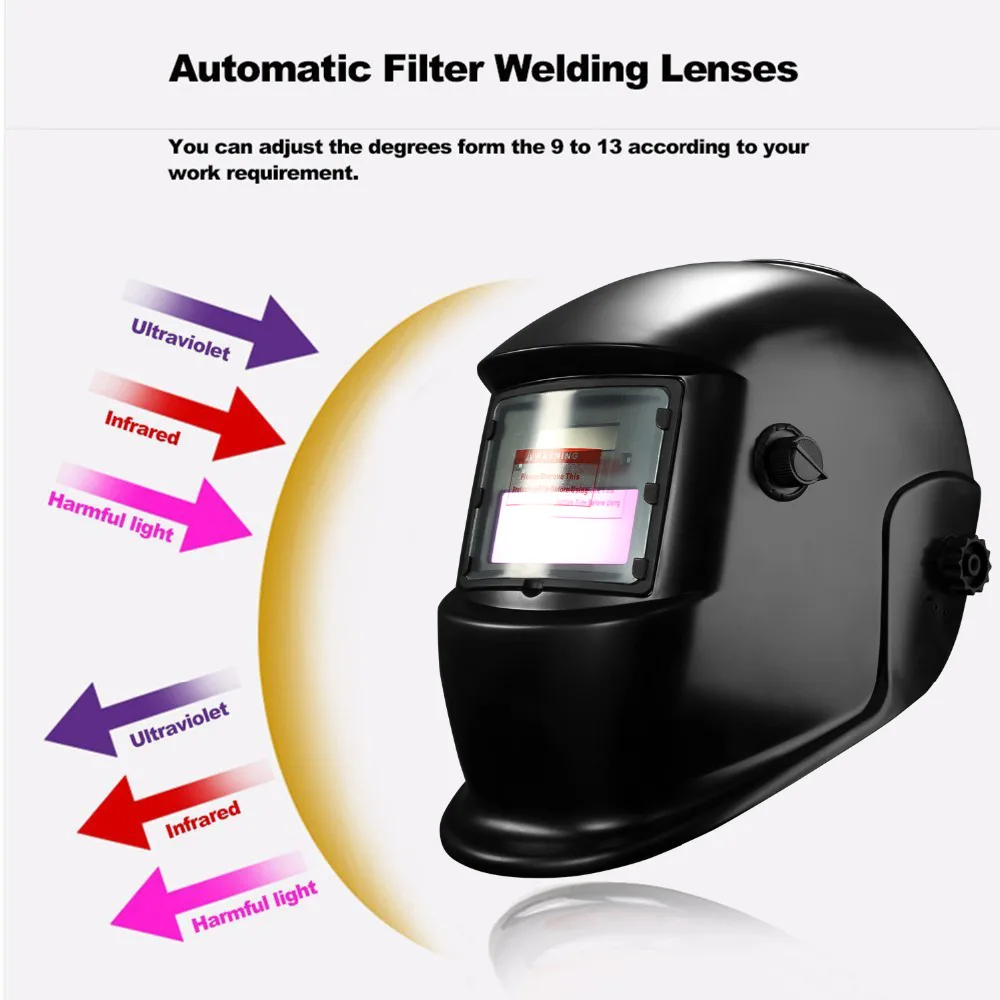 DEKO – casque de soudage à énergie solaire DKMZ350, auto-assombrissant, pour meulage, Machine à souder, masque de soudage à lumière automatique