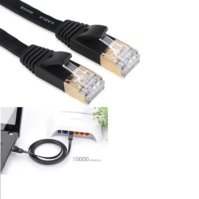 High Standard 10M 33FT/CAT7 Flat Ethernet Network Cable RJ45 600MHz Patch Lan Ethernet Cables for PC Laptop