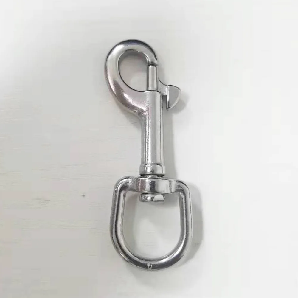 5pcs/lot 316 Stainless Steel Scuba Diving Clips 66mm Swivel Eye Snap Hook Dive Single Ended Swivel Eye Bolt Hook Buckle Dog Clip