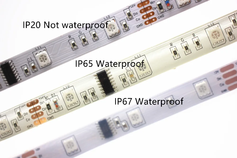 5M/Lot IP20/65/67 6803 Dream Magic Color 5050 Digital LED Strip DC12V 30LED/m Not waterproof Waterproof Intelligent LED Strip