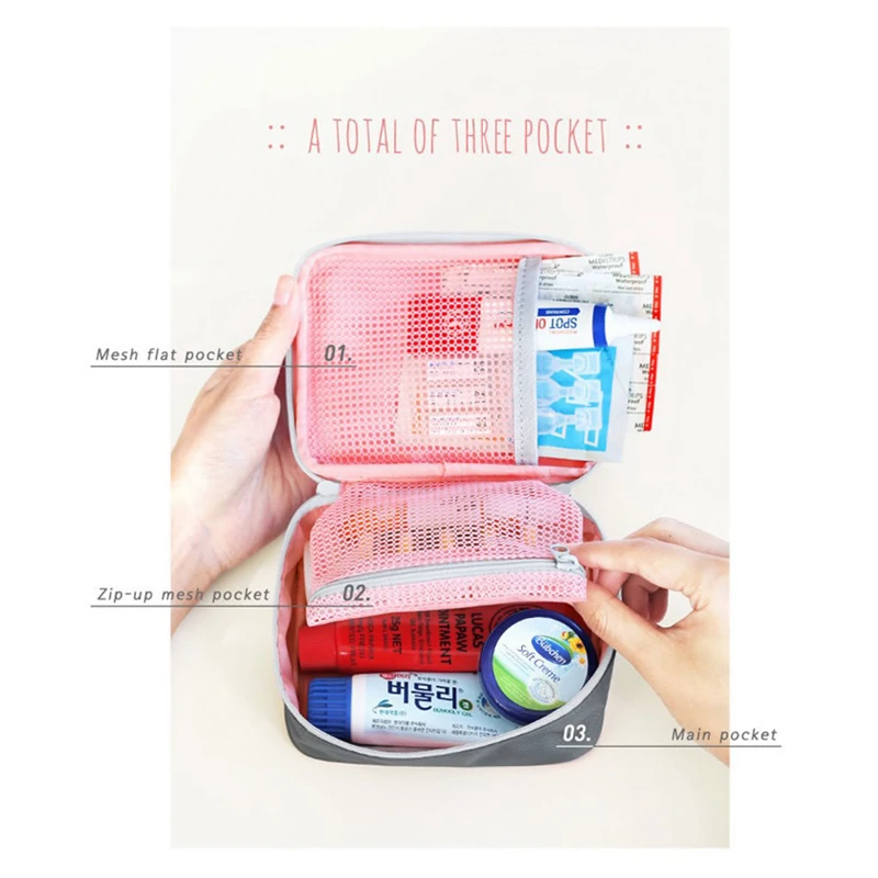 New Function First Aid Kit Organizers Emergency Drug Cotton Fabric Medicine Bag Pill Case Splitters Box Travel Accessories 1PCS