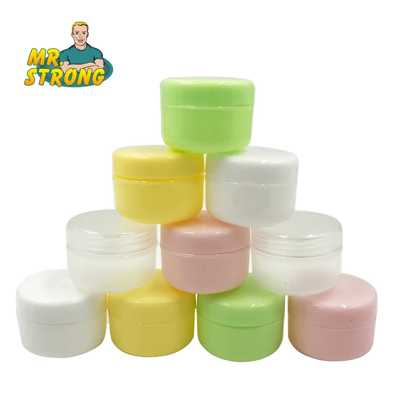 Botellas rellenables de plástico para maquillaje, tarro vacío de viaje para crema facial, loción, contenedor de cosméticos, 5 colores, 10 unidades