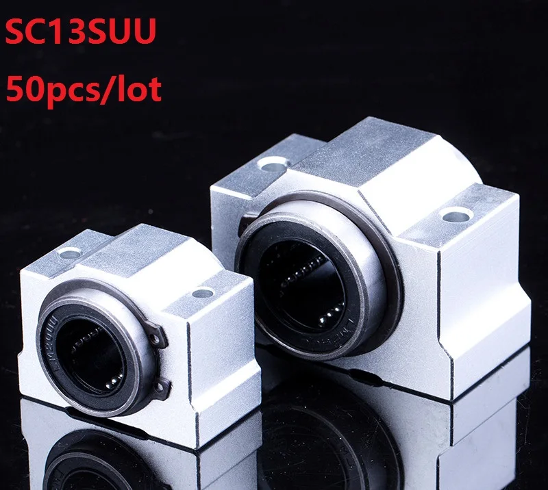 50pcs/lot SC13SUU SCV13UU 13mm linear case unit linear guide shaft linear block bearing blocks for CNC router 3D printer parts