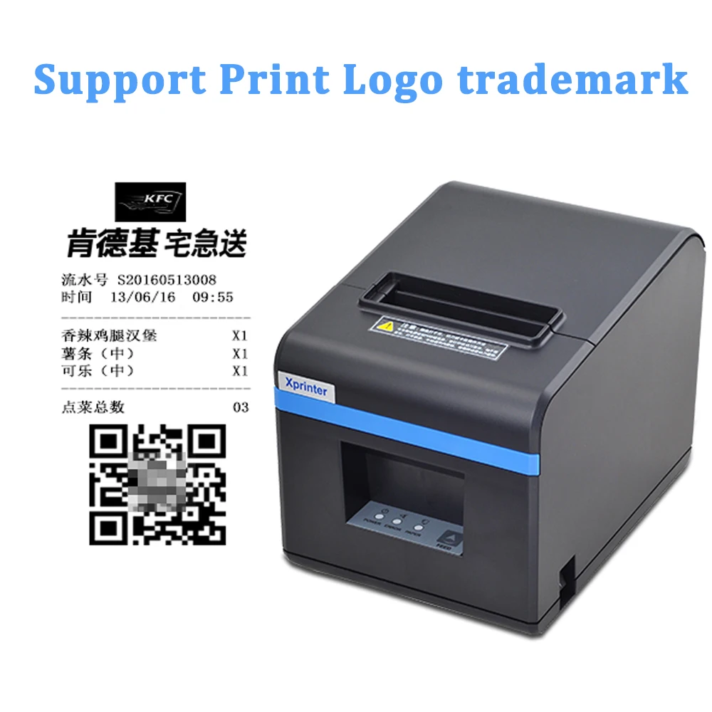 New arrived 80mm auto cutter thermal receipt printer POS printer with usb/Ethernet/bluetooth for Hotel/Kitchen/Restaurant