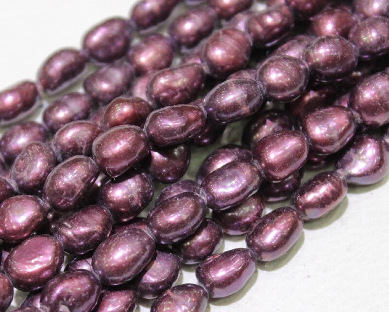 

Wholesale Real Pearl Bead 8-11mm Deep Purple Oval Natural Freshwater Pearl loose beads Handmade Gift