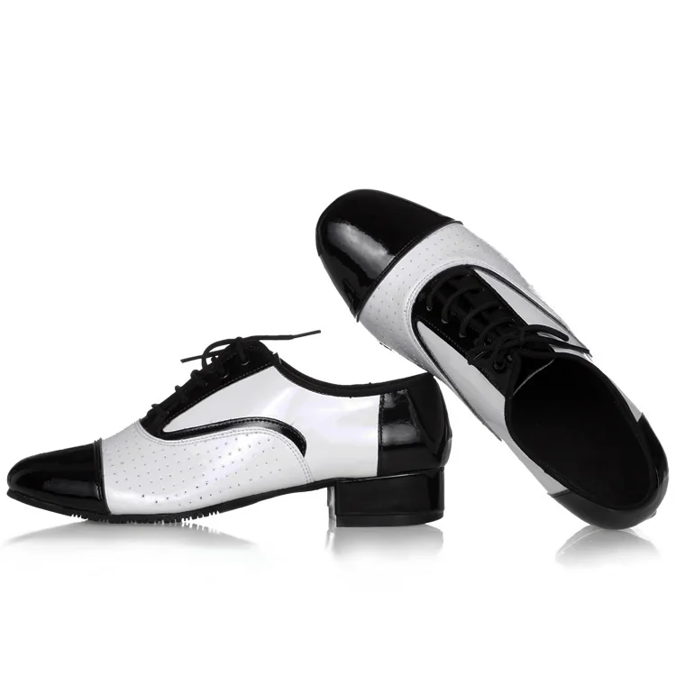 Zapatos de baile para hombre, zapatillas de deporte masculinas, de cuero, cuadradas, de baile latino, formales