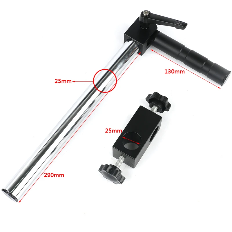 Aluminum Alloy Microscope Base Platform+Single Arm Rotating Bracket High Temperature Resistant Work Mat For Stereo Microscope