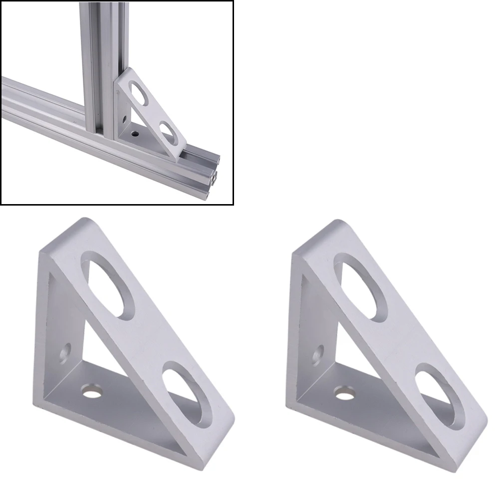 

4 hole Inside Guesset Corner Angle L Brackets Fastener Fitting Round Hole for 3030 30x30 Aluminum Profile Extrusion (pack of 2)