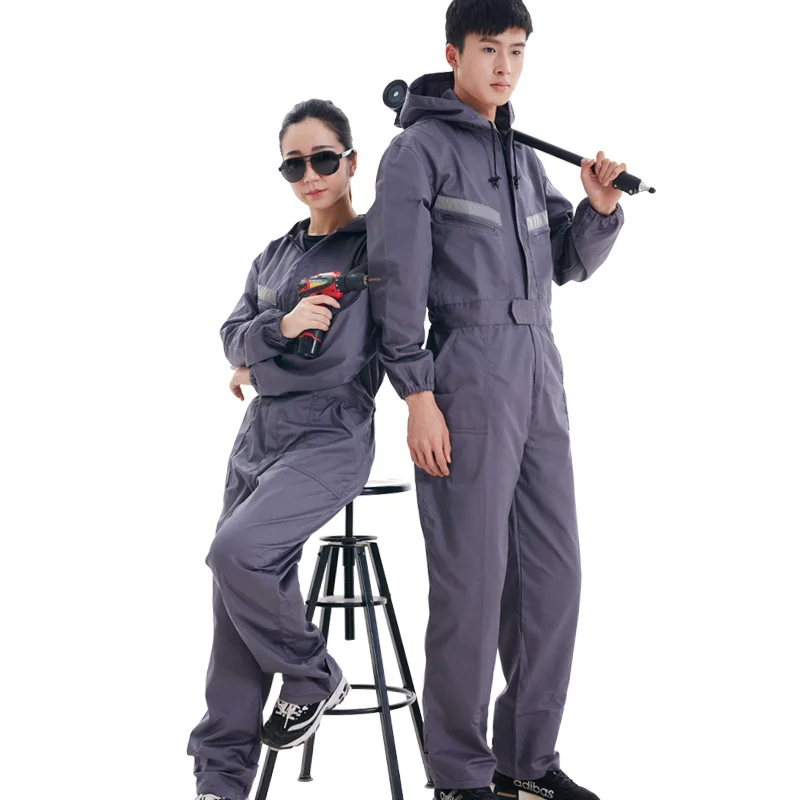 New Unisex Siamese Overalls Auto Repair Work-Clothes Sleeveless Protective Coverall Dancing Strap Jumpsuits Working Uniforms