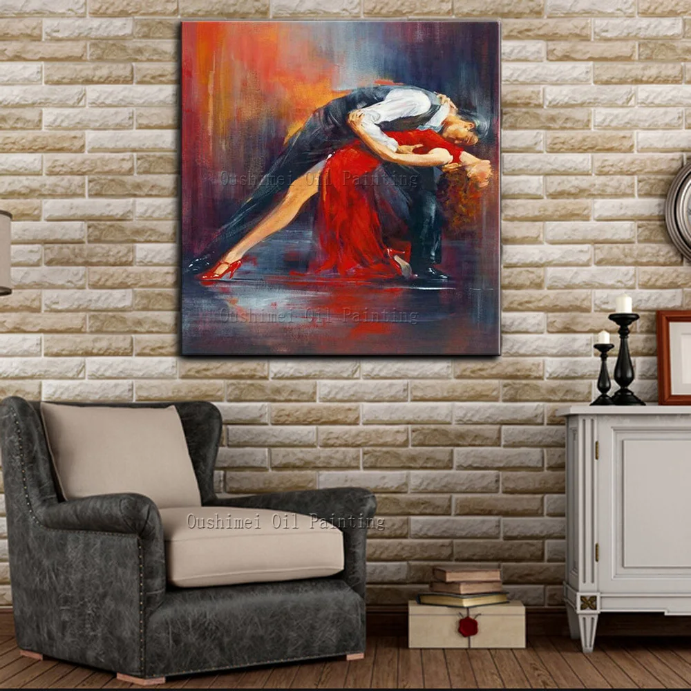 Artist Hand-painted High Quality Modern Dancer Oil Painting On Canvas Handmade Tango Dancer Dancing Canvas Painting Decorative