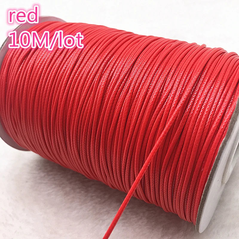 10meters 1mm RED Waxed Cotton Cord Waxed Thread Cord String Strap Necklace Rope Bead DIY Jewelry Making For shamballa Bracelet