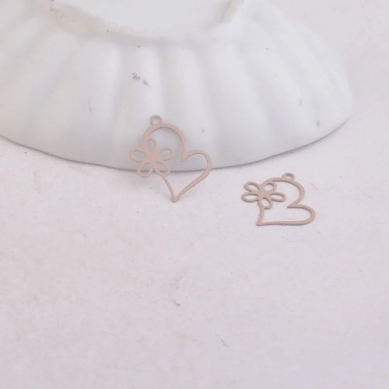 100 Stück AC9285 16*18mm Herz- und Sternanhänger Kleine Herzanhänger DIY Schmuckkomponenten – Detail 11