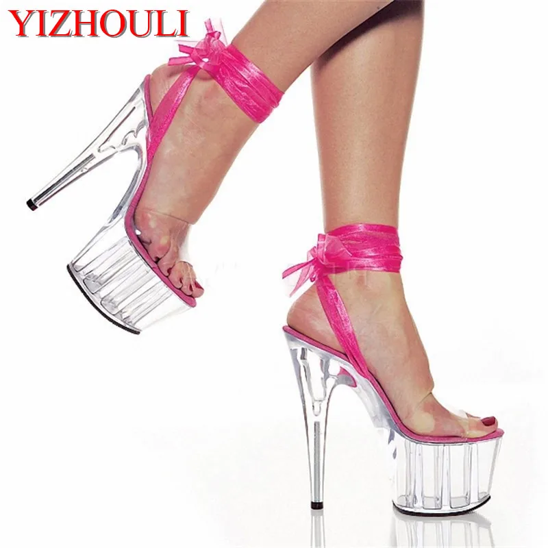 

Sexy Crystal 15cm Ultra Heels Platform Pole Dancing Show/Star/Model Banquets Use Sandals