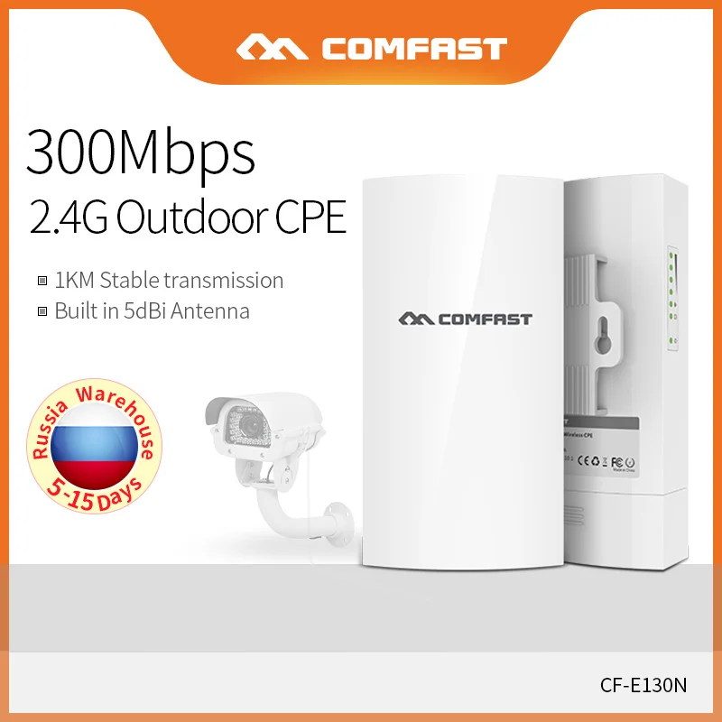 COMFAST 300Mbps Outdoor Wireless AP Radio Bridge 2.4Ghz 1KM Long Range Access Point 5dBi WI-FI Antenna Nanostation CPE CF-E130N