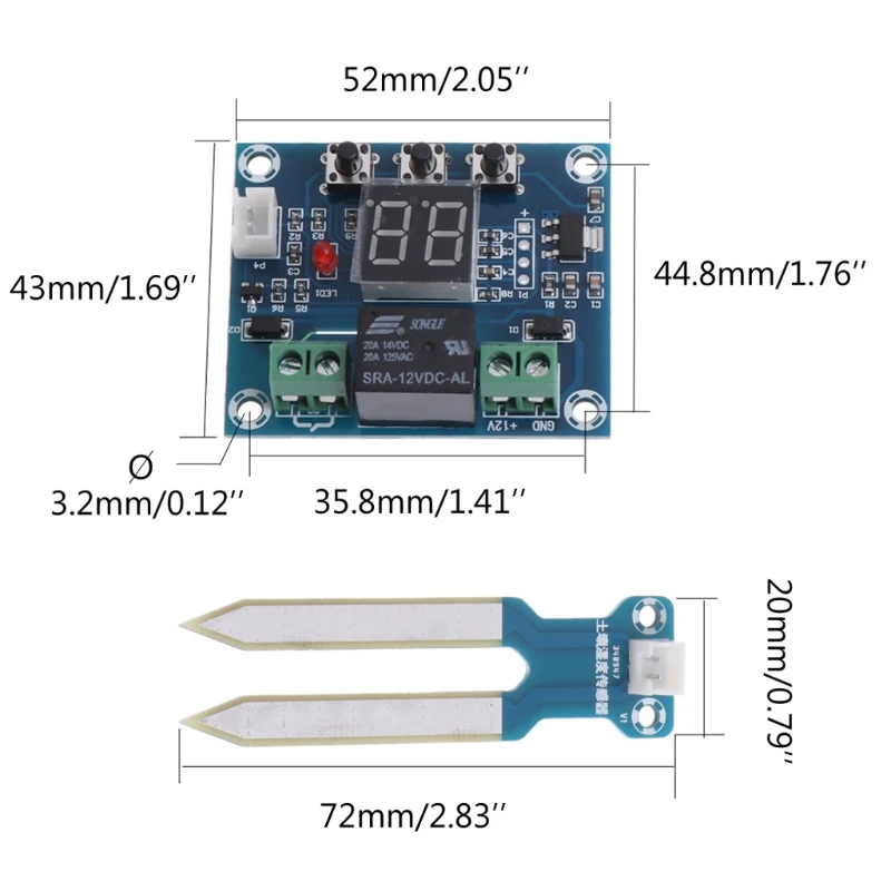12V Độ Ẩm Đất Cảm Biến Điều Khiển Hệ Thống Thủy Lợi Tưới Cây Tự Động Module Z1017