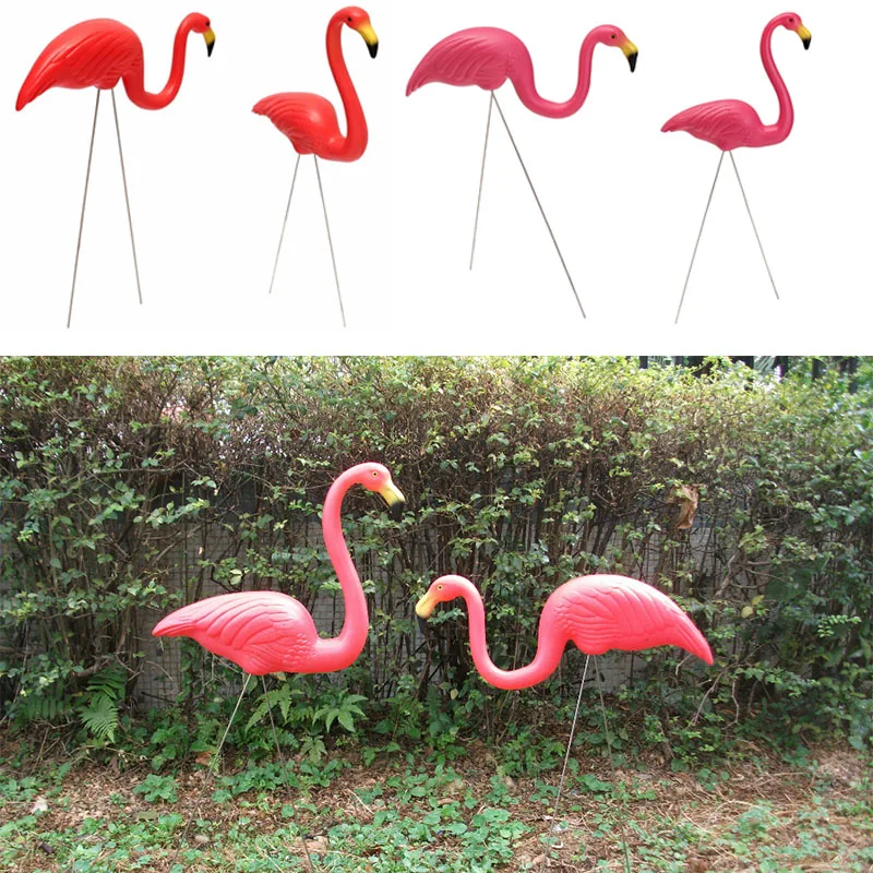 

2PCS Outdoor Plastic Simulation Artificial Flamingo For Garden Festival Party Wedding Villa Decor Ornaments