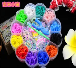 800pcs 12color Loom Bands Toys for Children Girl Gift DIY Elastic Rubber Band for Weaving Lacing Bracelets Kid Toy Set 2019 New