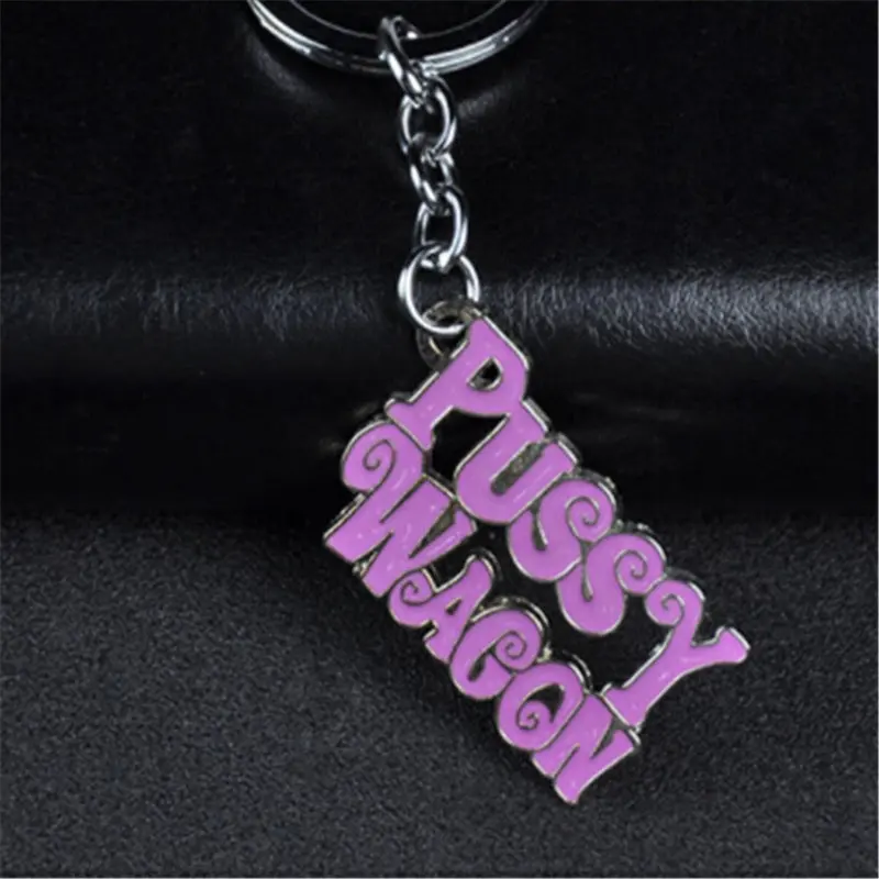 1PC High Quality Letter Pussy Wagon Key Chain Beatrix Kiddo Kill Bill Keychain Ring Bride Metal Accessories For Women Men Gift