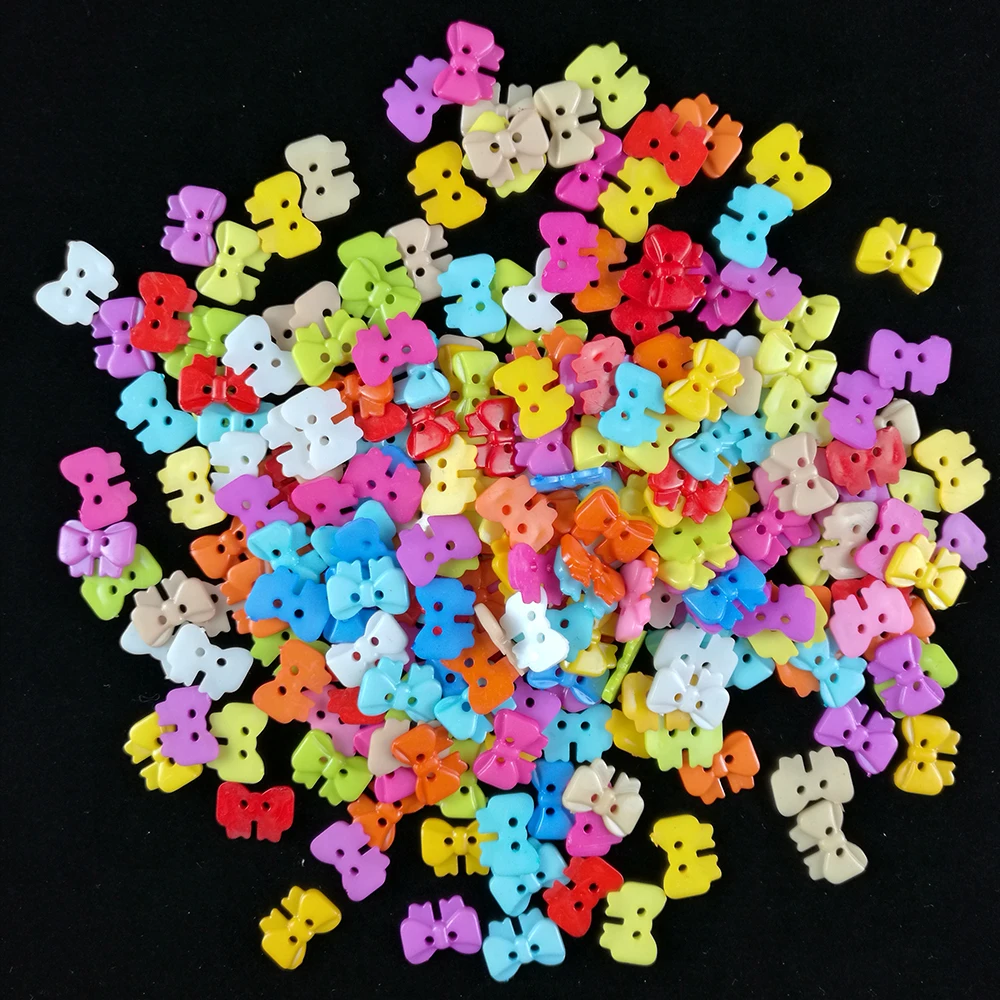 Resin Sewing Button  Bow Buttons Plastic Mixed Button Sewing Accessories Botones Scrapbooking Cardmaking 13*11MM