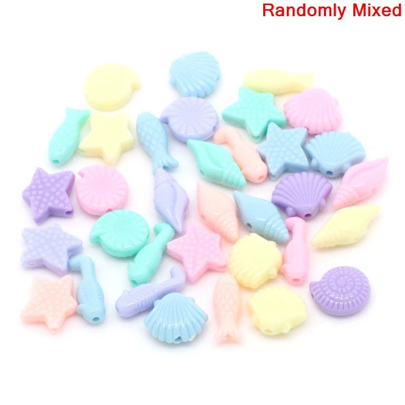 DoreenBeads Acrylic Spacer Beads The Undersea World Animal Round Mixed 17x7mm-12x11mm,Hole:Approx 1.5mm,300PCs (B28557), yiwu