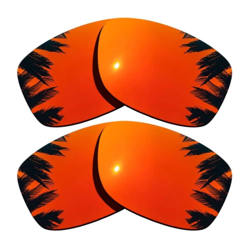 

(Orange Red+Orange Red Mirrored Coating) 2-Pairs Polarized Replacement Lenses for Jupiter Squared 100% UVA & UVB Protection