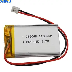 XINJ 3.7V 1100 mAh akumulator litowo-polimerowy akumulator Lipo Li 753048 JST-PH 2pin 2.0mm dla GPS odtwarzacz gier PDA kamera samochodowa Tablet PC