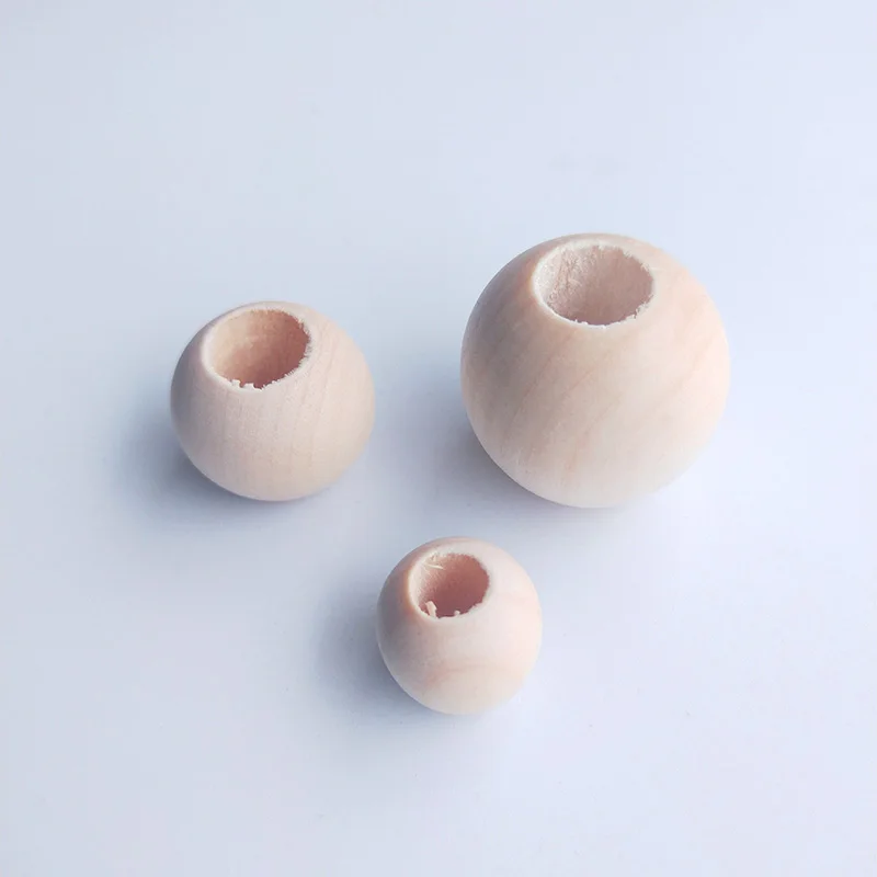 12-30mm Large Hole Flat Round Wooden Beads Natural Color Eco-friendly Spacer Beads DIY Jewelry Crafts Making Accessories