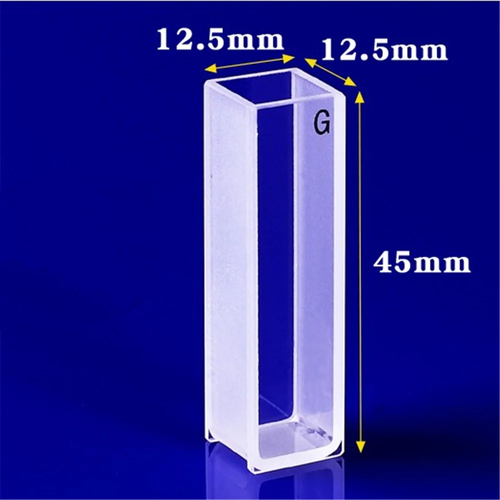 4Pcs 10mm Path Length Glass Cuvette Cell With Lid For Spectrophotometers