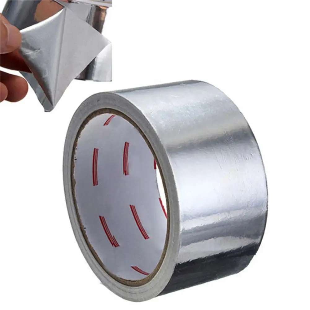 1 rollo de cinta adhesiva de papel de aluminio, cinta de sellado resistente a altas temperaturas, cinta adhesiva de reparación de tuberías resistente al calor, 5CM * 17M