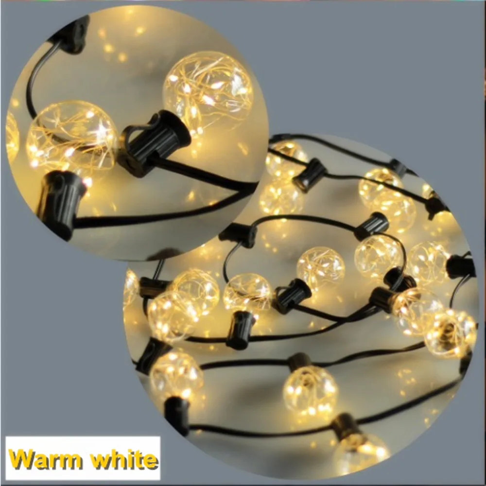 Novelty 10M 30 G40 Clear Festoon Globe String Lights Garland RGB Wedding Lights Guirlande Lumineuse Holiday Fairy Outdoor Lights