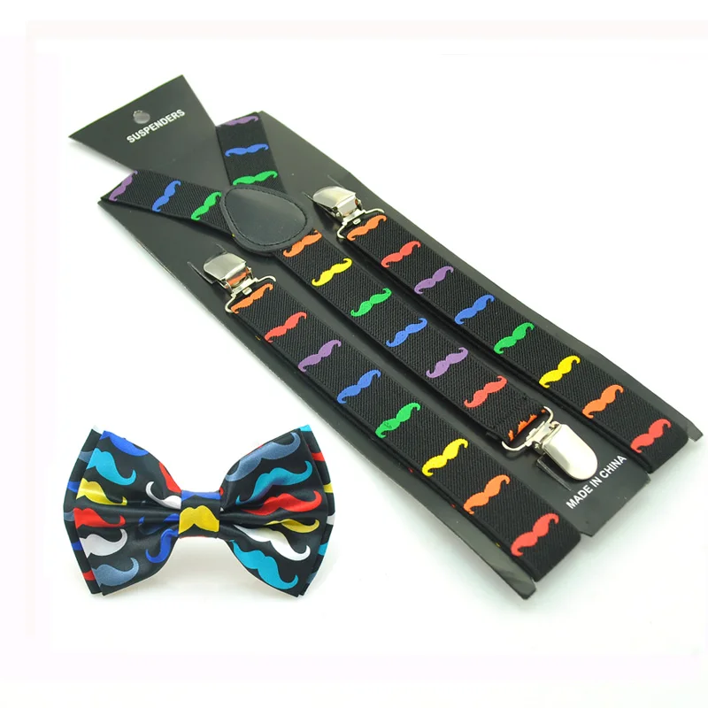 Clip-on Braces Elastic Suspender With Bow Tie Set Y-back 10 \