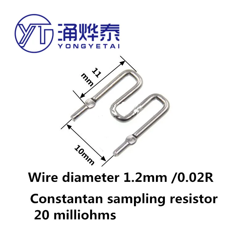 YYT 10PCS Constantan wire sampling resistor 2mR/5mR/6mR/20mR/10mR/30mR/50mR/100mRdiameter 1.0/1.2/1.5mm