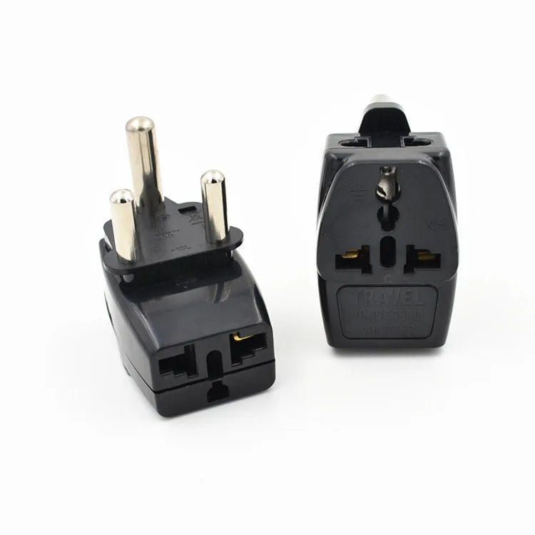 

10pcs/lot Big South Africa plug Power Travel Converter power plug EU/AU/US/UK Plug to 3 Pin round South Africa Plug Socket