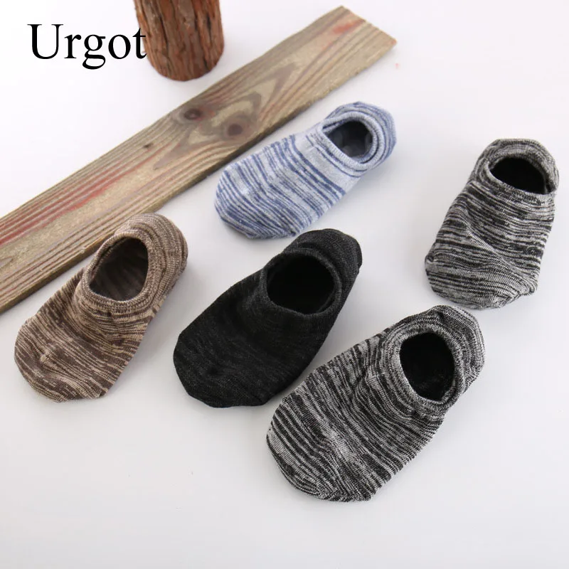 Urgot-Calcetines invisibles de algodón para hombre, medias náuticas de estilo Retro japonés, ideal para primavera y verano, 5 pares