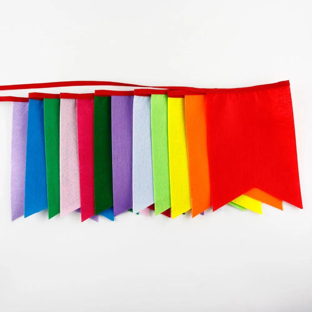 Popular Korean Bunting 12 Flags Party Bunting Felt Banners Baby Shower Birthday Bunting Garland Home Decoration image 5