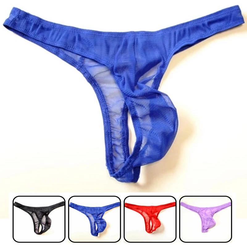 hot Transparent Gay Underpants Male   Men\'s Sexy Mesh Thongs Underwear  Erotic Penis Pouch Thongs G-strings Low Waist