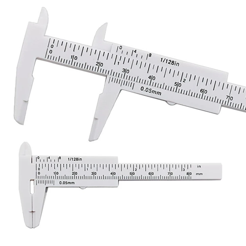 Mini calibrador Vernier deslizante de plástico, herramienta de medida, regla, micrómetro, 80mm