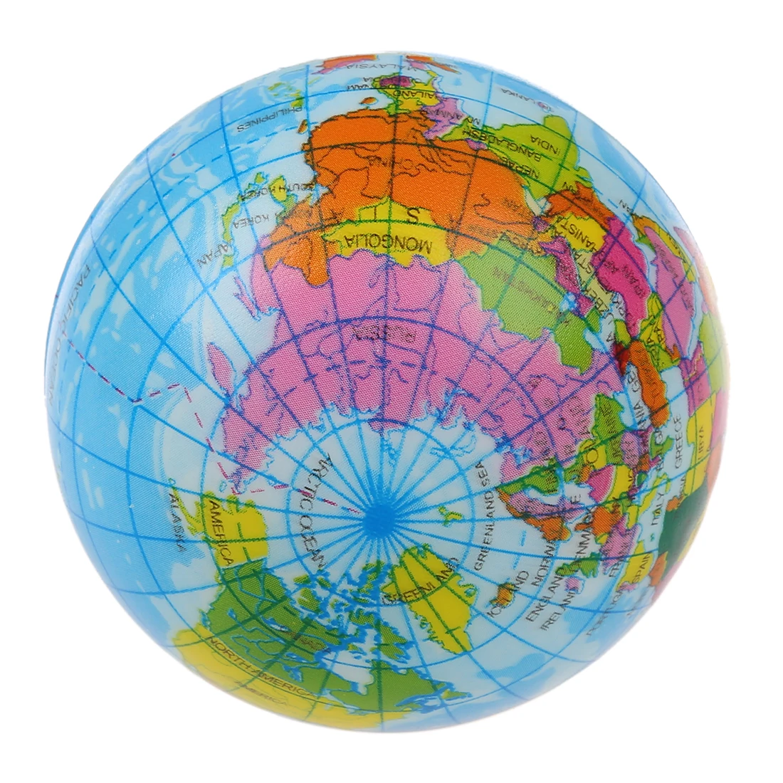 6 pçs/lote 7.6cm / 3 "mini espuma anti stress alívio bouncy bola planeta globo mundo mapa da terra ensino geografia mapa crianças brinquedo presentes