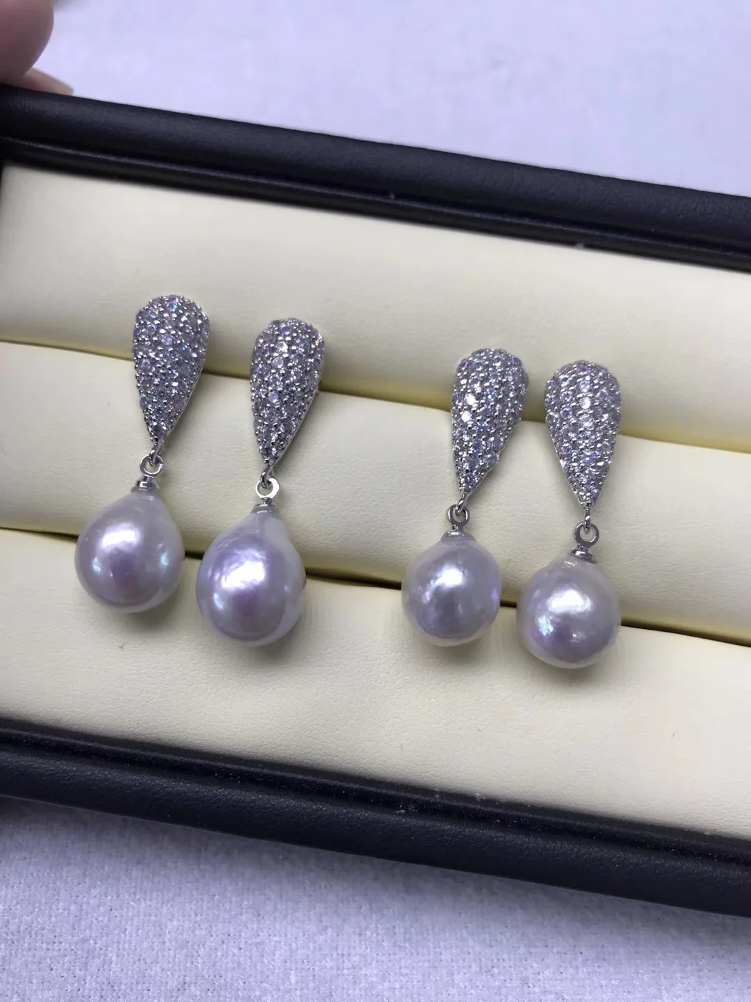 

Luxury Design Waterdrop Earrings Jewelry 100% Genuine Freshwater Pearl Earrings Retails/Wholesale Can Accepted