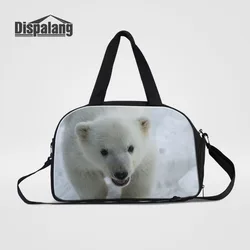 Dispalang-bolsa de viaje con estampado de oso Polar, bolso de viaje con almacenamiento de zapatos independiente, de gran capacidad