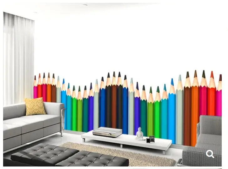 

Custom children wallpaper,Coloured Pencils,3D cartoon mural for living room children's room backdrop waterproof wallpaper