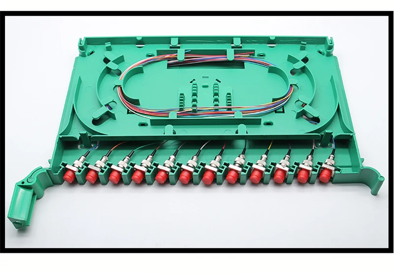 Plateau d'Épissure à Fibre Optique Intégré à 12 Cœurs, Complet avec Adaptateur David et Queue de Cochon David/UPC SM FTTH Umont pour Panneau Tecpanel de 19 Pouces, 2 Pièces