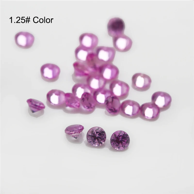 Rote synthetische Korund-Edelsteine, 1,0 mm–3,0 mm, runde Brillantschliff- lose Steine für Schmuck, 1,25 # 3 # 5 # 8 # Verfügbare Farben – Detail 5