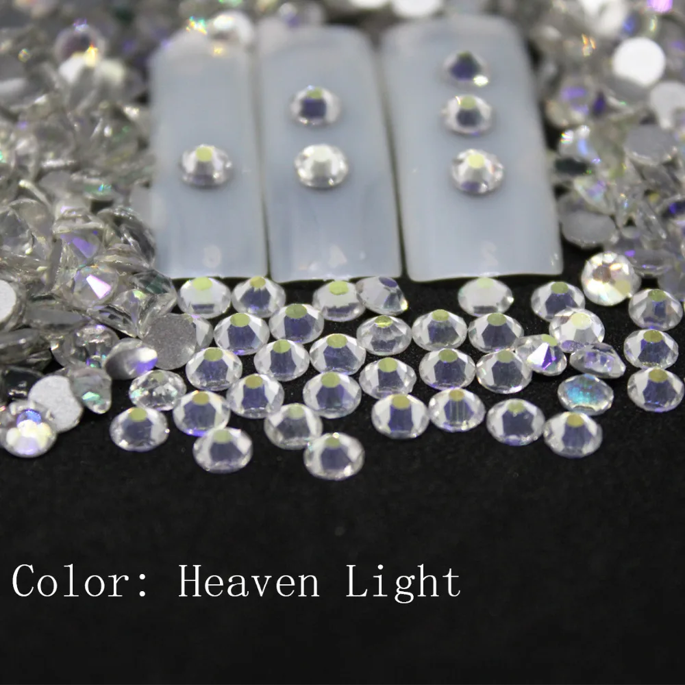 

SS3-SS34 Light of heaven Rhinestones Back Flat Round Nail Art Decorations And Stones Non Hotfix Rhinestones Crystals for DIY