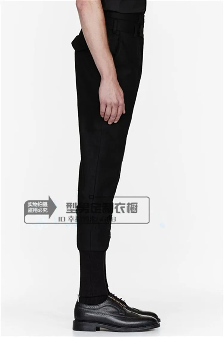 27-46 2024 Men's Clothing GD Hair Stylist Taper Trousers Leg Pants Patchwork Slim Pencil Pants Plus Size Singer Costumes